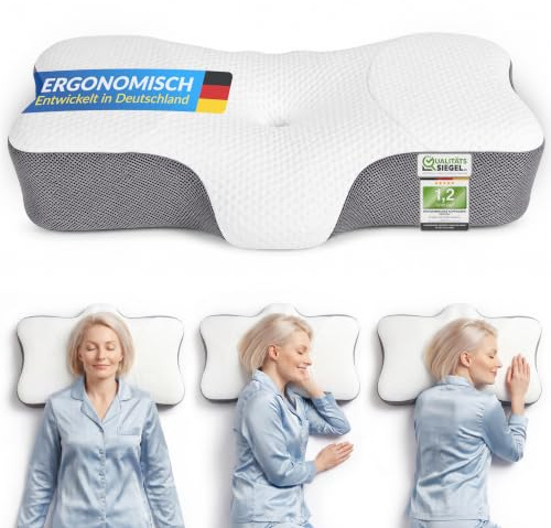 Graven® Ergonomisches Kopfkissen für alle Schlaftypen ergonomisches Kissen aus Memory Foam Testsieger Nackenkissen