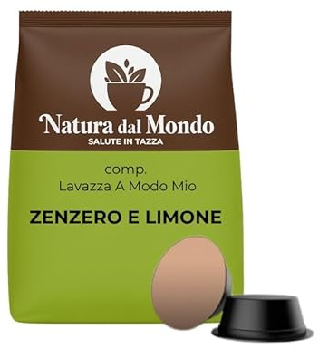 Capsule compatibili con Lavazza A Modo Mio - Bevande Caffè dal Mondo - Natura dal Mondo (Tisana Zenzero e Limone)