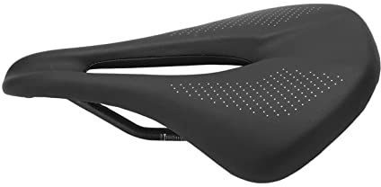 155 mm breiter Fahrradsattel aus Kohlefaser und Leder, hohler Rennrad-Sattel mit doppelter Federung, 3K-Kohlefaserrahmen und belüftetem Mittelausschnitt für Mountain- und (Schwarz)