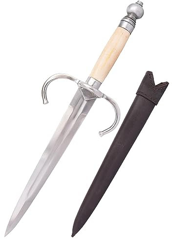 Rapier-Begleitdolch, 16. Jh., mit Lederscheide - Echter Metall Dolch Für Erwachsene