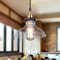 SISVIV Lámpara Colgante Cristal Industrial Vintage, Luz de Techo Retro Rústico, Iluminación Colgante E27 para Comedor Dormitorio Bar