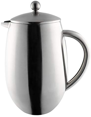 Café Olé BFD Cafetière, 18/10 Stainless Steel, Double Walled, 1.5 liters/ 12 Espresso Cups, Satin Finish