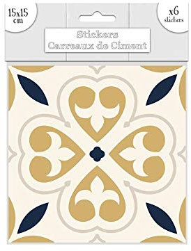 6 Stickers carreaux de ciment 15x15 cm cd3896
