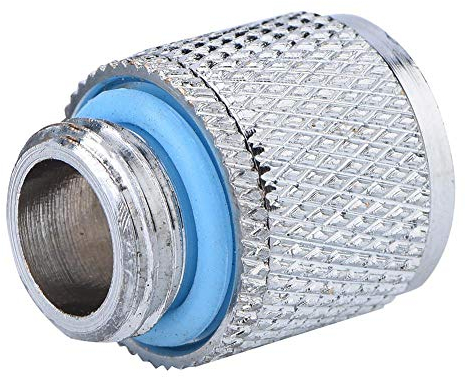 ASHATA 2PCS G1 / 4 Gewinde PC Wasserkühlung Adapter, Messing G1 / 4 Gewinde Computer Fitting Verbinder Adapter 2 Stücke/Set,Geeignet für Computer Wasserkühlung Silberig