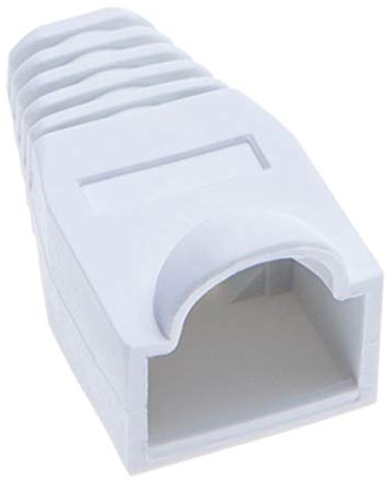 Keple Connecteur Ethernet RJ45 de Manchon anti-pliage pour prise modulaire réseau RJ45 avec œillets en plastique Connecteur réseau pour câble d'installation Lot de 100 connecteurs à sertir, blanc