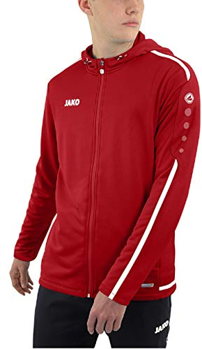 JAKO Kinder Kapuzenjacke Striker 2.0, chili rot/weiß, 152, 6819