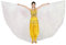 Wuchieal Bauchtänzerin Isis Wings Halloween Darstellende Angel Wings für Carnival Einschließlich Stöcke/Tasche (Weiß, One size)