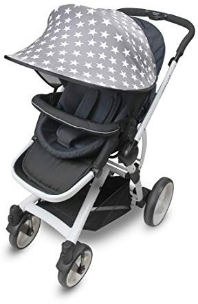 Manito - Parasol para cochecitos y asientos de coche UPF 50+, gris (Star Grey)