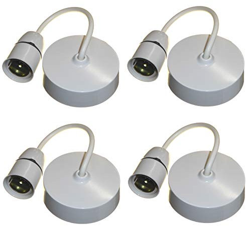 4x Ceiling Pendant Light Fitting 6 Inch with Bayonet Lampholder for BC Light Bulbs LED Incandescent Halogen White