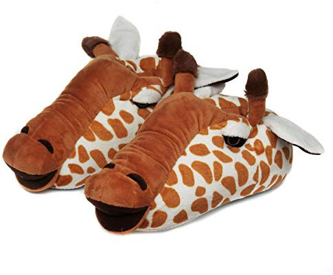 Onmygogo Pantuflas de peluche para mujer, con diseño de animales, jirafa, 37/40 EU