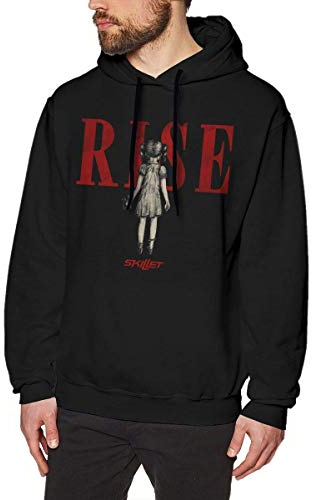 Henrnt Skillet Band Men's Fashion Long Sleeve Sweatshirt Drawstring Pullover Hoodies Black