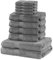 DecoKing 10er Set Baumwolle Qualität 525g/m² 4 Gästehandtücher 30x50 cm 4 Handtücher 50x100 cm und 2 Badetücher 70x140 cm Silber Stahl grau saugfähig Marina