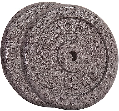 GYM MASTER Pair of Standard 1 Weight Plates in Cast Iron - 15kg
