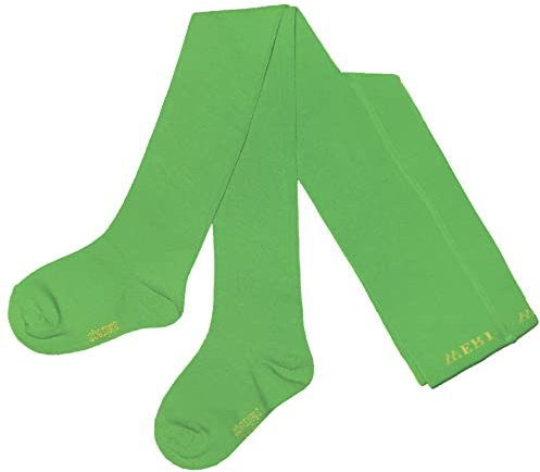 Weri Spezials Baby und Kinder Strumpfhose Baumwolle für Mädchen UNI Glatt in mehreren Farben (80-86, Grasgrün)