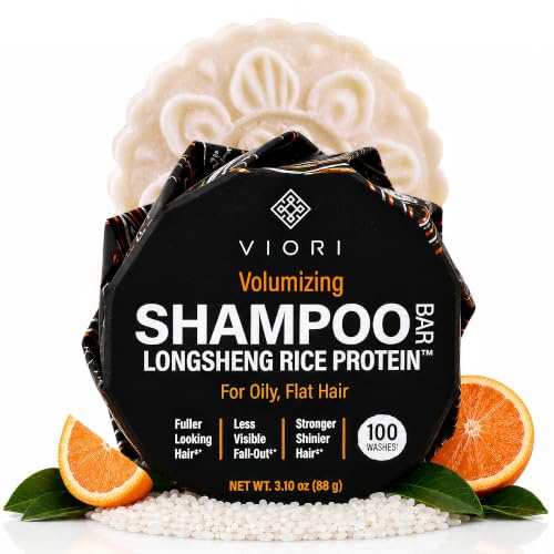 Viori Citrus Yao™ Clarifying Shampoo Bar with Rice Water & Rice Protein | Sulfate-Free Solid Shampoo for Oily Hair, Hair Growth & Volume | Vegan, Plastic-Free, Travel Friendly