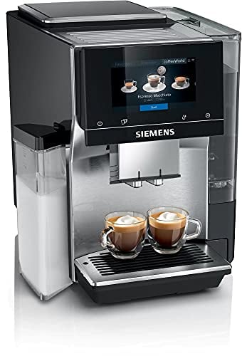 SIEMENS Kaffeevollautomat EQ.700 integral TQ707D03, App-Steuerung, intuitives Full-Touch-Display, bis zu 30 individ. Kaffeekreationen als Favoriten, automat. Dampfreinigung, 1500 W, schwarz