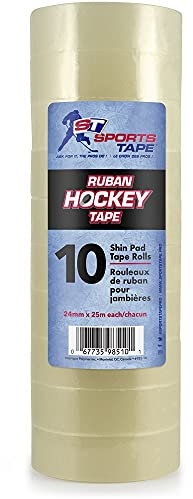 SportsTape Ruban Hockey-Klebeband, 24 mm x 25 m, transparent, 10 Stück