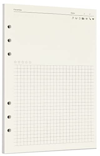 Zelten Loose Leaf Punched Paper Refills Paper for 6 Hole Binder Personal Organizer Diary Notebook Refillable Planner (Favorites,A5/6 Hole)