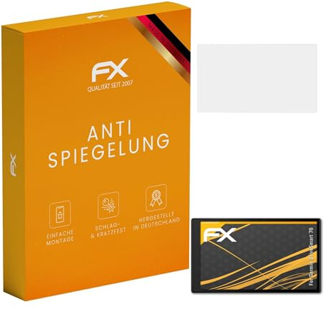 atFoliX Displayfolie kompatibel mit Garmin DriveSmart 76 Schutzfolie, entspiegelnde und stoßdämpfende FX Folie (3X)