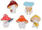5 Stück Pilz Emaille Anstecker Pin Niedliche Cartoon Pflanze Revers Abzeichen Anstecker Brosche für Damen Mädchen Bags Kleidung Hüte