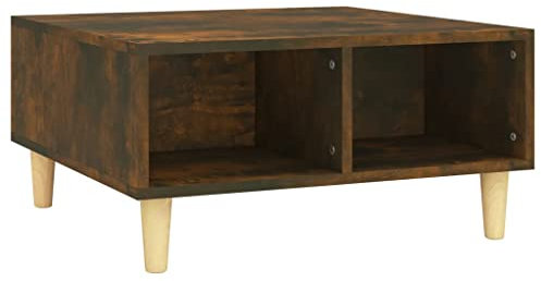 vidaXL Couchtisch Beistelltisch Wohnzimmertisch Kaffeetisch Sofatisch Teetisch Tisch Ablagetisch Wohnzimmer Räuchereiche 60x60x30cm Holzwerkstoff