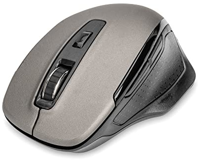 DIGITUS Kabellose Ergonomische Optische Maus 6D, 2.4 GHz 800/1000/1600 DPI, Schwarz-Grau