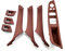 MKptopia 7 Pieces RHD Red Brown Car Interior Door Handle Compatible with B-MW 5 Series F10 F11 520d 525d 530d 535i Interior Panel Handle Adjustment Cover