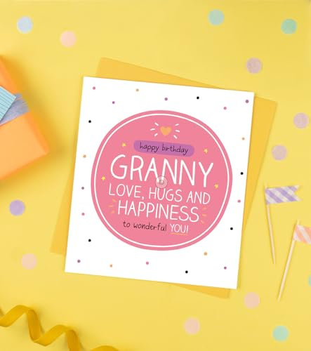 Pigment - Happy Jackson - Granny Birthday Card - Granny Love, Hugs And Happiness -Made in the UK - GF7107B - 160x176 - for Female
