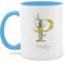 Tasse Tassen 325ml - Anfangsbuchstabe Name - Namens Geschenk - 325 ml - Hellblau - personalised mug buchstabentasse buchstaben letter kaffeetasse buchstabe namenstasse initialen letters teetasse