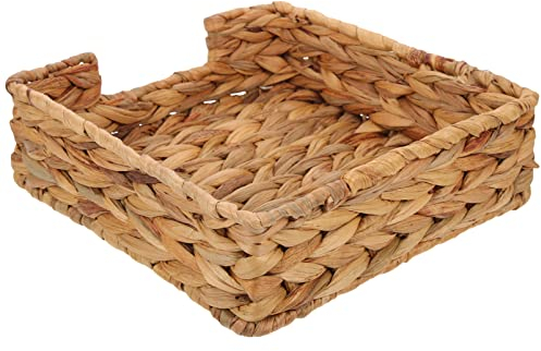 BESTonZON Servilleteros De Jacinto De Agua Cestas De Mimbre para Servilletas Soporte De Papel Tisú Bandeja De Servilletas De Toalla De Ratán para Invitados para Cocina Y Baño