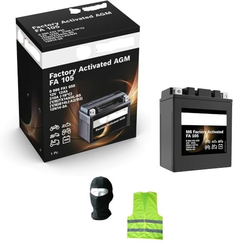 Kompatibel mit ROYAL ENFIELD Classic Pegasus E4 500 ab Baujahr 2018 bis 2020 Batterie Bosch YB14L-A2 Batterien M4F340 14AH Ampere 12 Volt Komplett Motorrad Roller 136 x 91 x 168 mm