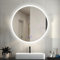 Round LED Bathroom Mirror with Bluetooth Speaker 700mm Dimmable Switch 3 Colors and Demister Pad Touch Control Decorative Circle IP44