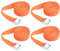 Spanngurte mit Ratsche, verstellbarer Spanngurt, Zurrgurte für Fracht, Gepäck, Lieferwagen, LKW, Motorrad, Orange, 4 m x 25 mm, 4 Stück