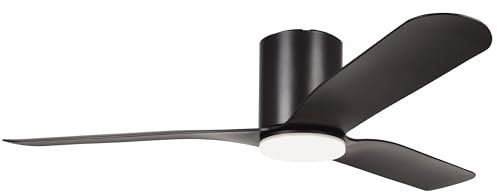 EGLO Deckenventilator Kawana, 3 Flügel Ventilator mit Beleuchtung und Fernbedienung, Sommer Winter Betrieb, warmweiß - kaltweiß, dimmbar, ABS Kunststoff in schwarz-matt, DC Motor, Ø 132 cm
