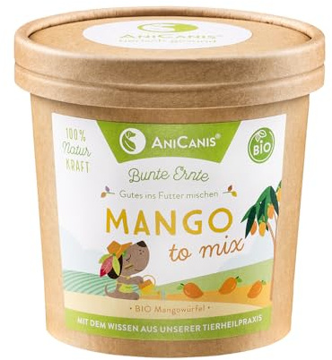 AniCanis Bio Mango für Hunde - Vitamine, Mineralien & Ballaststoffe - 150g | reich an Ballaststoffen & Vitaminen, Fellwechsel, Barf-Topping, Obst & Früchte, Rohkost-Qualität, ohne Zusatzstoffe