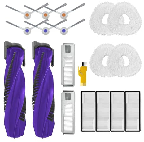 aotengou Ricambi per NARWAL Freo X Ultra Robot Aspirapolvere Kit Accessori 18 Confezioni 2 Spazzole principali, 4 Filtri, 6 Spazzole laterali, 4 Panni Mop, 2 Sacchetti polvere