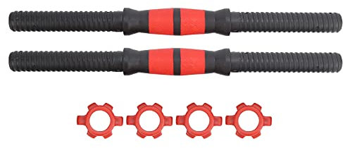 POENVFPO Threaded Dumbbell Handles, 2pcs Adjustable Dumbbell Bar Handles with 4pcs Nuts for Weight Lifting Sport Training Workout