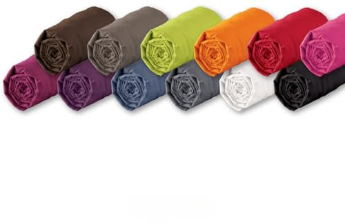 Lot de Draps Housse 100% Coton 57 Fils - Couleurs Aléatoires (4, 140x190cm)
