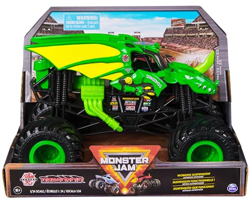 Monster Jam, Offizieller Green Dragonoid Series 22 Monster Truck, Sammler-Druckguss-Fahrzeug, Maßstab 1:24, Kinderspielzeug für Jungen und Mädchen ab 3 Jahren