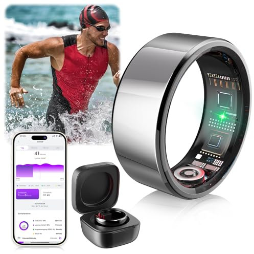 IUHFSIFS 2024 Neu Upgrade Smart Ring Android & Apple【SGS-Zertifizierte Genaue Messdaten】Smartring Für Damen Herren【Neuer 5.0ZNZ Bluetooth Chip - Stabile Verbindung】Schlaftracker Fitness Ring Silber11#