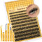 QUEWEL Extension Cils avec cils inférieurs pour un look naturel Kit extension cils vaporeux Grappes 50D Fluffy de faciles à utiliser pour un maquillage des yeux charmant à la maison (Bottom&Upper02)