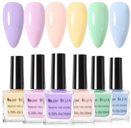 Major Dijit Quick Dry 6 colori perlescenti set di smalto estivo per nail art, smalto regolare