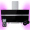 Campana extractora de 90 cm | Campana de pared con altura vertical | acero inoxidable | vidrio negro | WiFi | apagado automático | Iluminación LED RGBW | Control táctil | HERMES9005SM