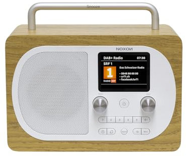 Noxon Eiger - Eiche - DAB+ und UKW-Radio, Bluetooth, Kopfhöreranschluss, Akkubetrieb möglich