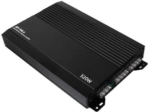 Luqeeg Amplificatore Stereo per Auto, Lega di Alluminio Alta Dissipazione di Calore Amplificatore 4 Canali, Amplificatore di per Altoparlanti Auto