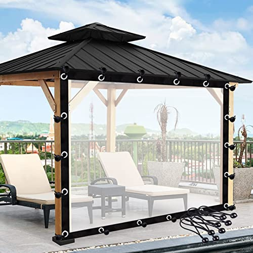 Wasserdichter PVC-Vorhang für den Außenbereich, isolierende Kunststoff-Trennwand für Garage, Camping, Veranda (5 x 5 m), langlebig, wetterfest, einfach zu installieren