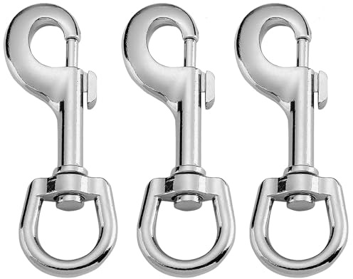 Stabile Karabinerhaken mit Drehgelenk, 3er Set - Robuster Wirbelkarabiner als Schlüsselanhänger, für Hundeleinen, Rucksäcke, Gürtel, Taschen & Outdoor-Ausrüstung (Zinklegierung)