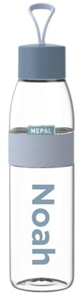 Mepal Personalisierte Trinkflasche mit Namen - Wasserflasche für Kinder und Erwachsene - Flasche für Schule & Arbeit - Stoßfest, Auslaufsicher - BPA-frei & Spülmaschinenfest - 500 ml - Nordic blue
