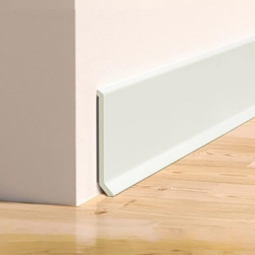 Coayuou Plinthes Souples Adhésives en PVC 5M Wall Molding Couvre Plinthe Facile À Installer, Idéale pour Salon, Chambre Et Cuisine Parfaites pour Moderniser Votre Intérieur(White,15cm)