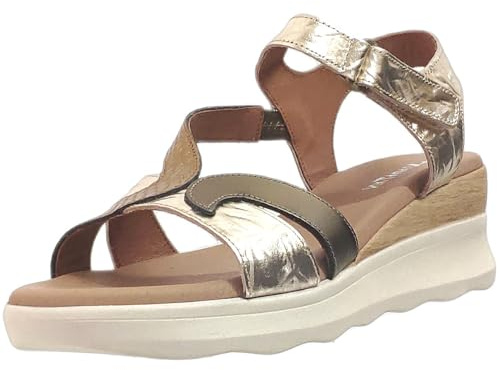 Xapatan, Gondola-2081 GONDOLA, Femme Nu-pied Platine métallisé - 40 EU